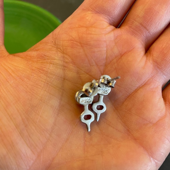 New Green and Pink Tourmaline Sterling Silver Earrings - Picture 4 of 5